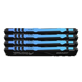 Kingston FURY DDR4 3200MHz 16GB ×4=64GB Kingston FURY Beast 64GB (4x16GB) 3200MHz DDR4 CL16 Desktop